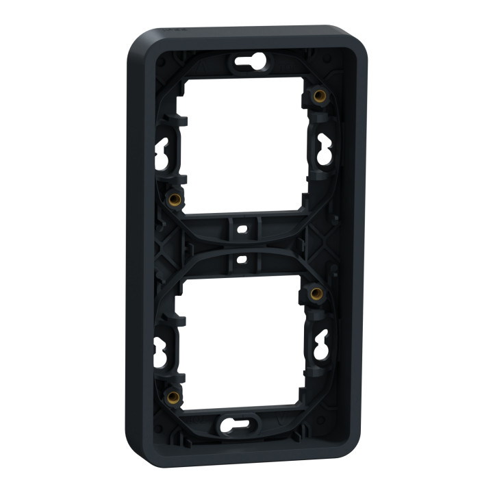 Schneider - Mureva Styl - Cadre 2 postes vertical - encastré - IP55 - IK08 - gris - Réf : MUR34151