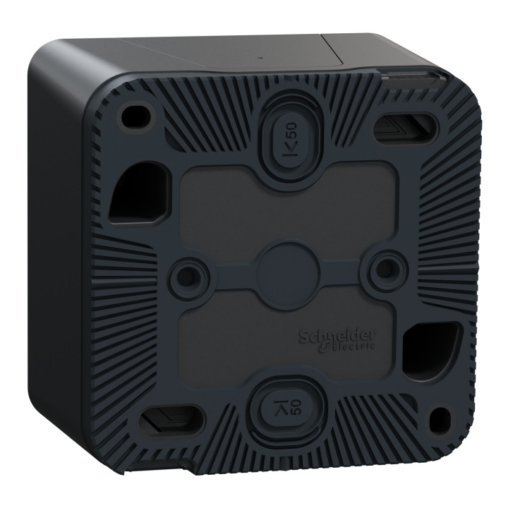 Schneider - Mureva Styl - Bouton poussoir - saillie - IP55 - IK08 - connexion auto - gris - MUR35026