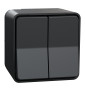 Schneider - Mureva Styl - Double va et vient - saillie - IP55 - IK08 - connexion auto - gris - MUR35022