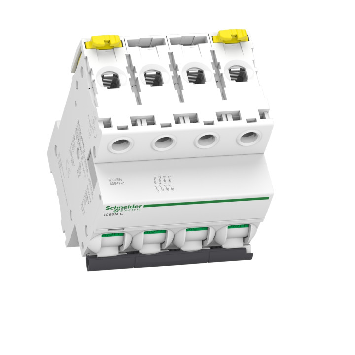 Schneider - Acti9 - iC60N - Disjoncteur - 4P - 63A - 6kA - courbe C - Réf : A9F77463