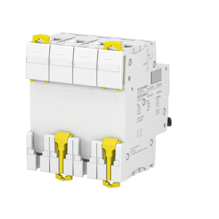 Schneider - Acti9 - iC60N - Disjoncteur - 4P - 6A - 6kA - courbe C - Réf : A9F77406