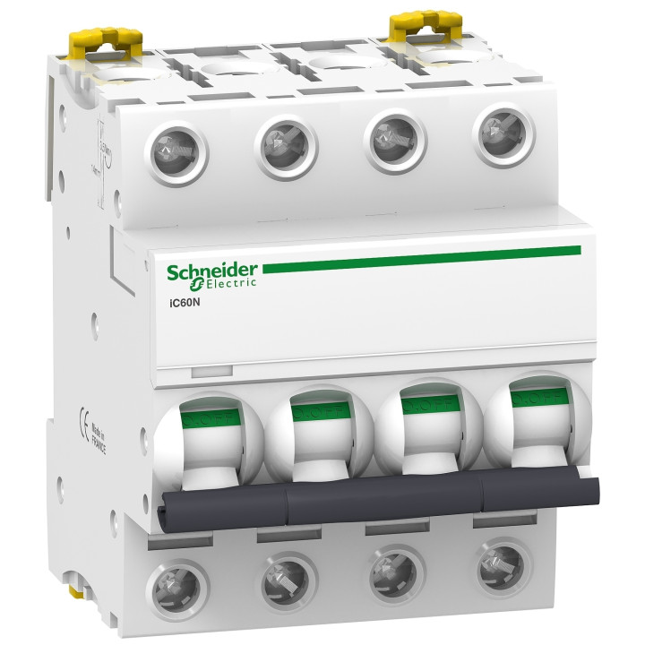 Schneider - Acti9 - iC60N - Disjoncteur - 4P - 50A - 6kA - courbe C - Réf : A9F77450