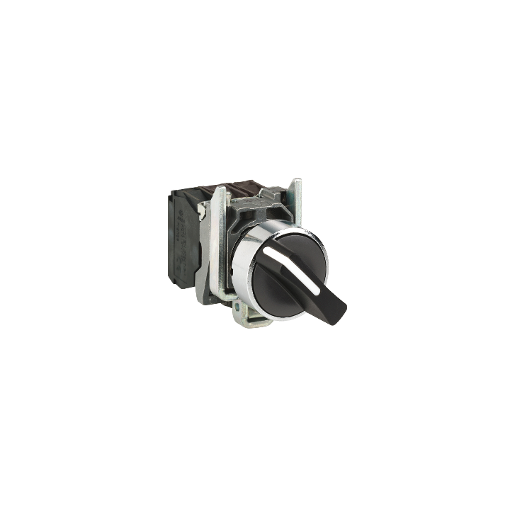 Schneider - Harmony XB4 - bouton tournant - 2 positions fixes - 1F+1O - noir - Ø22 - Réf : XB4BD25