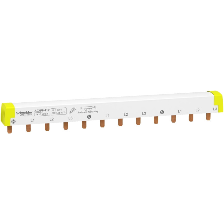 Schneider - Acti9 iC60, peigne à dents, 4 pôles, 100A, 12 modules de 18mm - A9XPH412