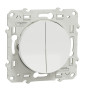 Schneider - Odace - Interrupteur double va et vient - Blanc - 10A - 250V - Bornes auto - Réf : S520214