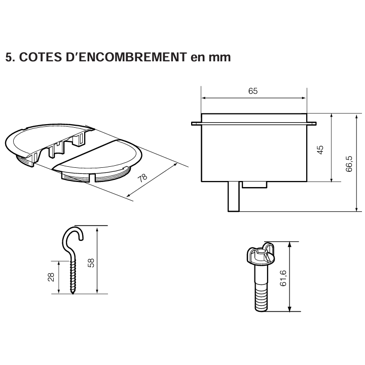Legrand Batibox - Boîte à sceller - Couvercle de finition pour point de centre - Réf : 089256