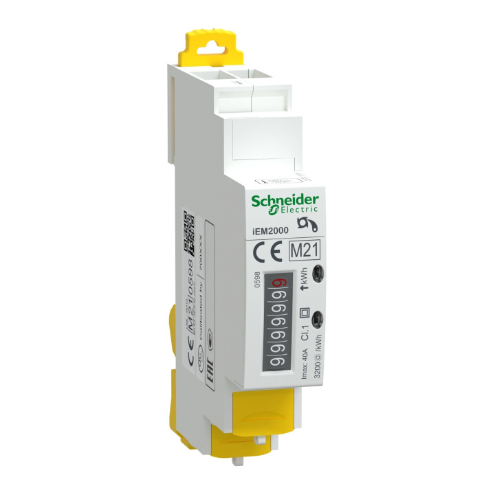 Schneider - iEM Compteur d'énergie mono iEM2000 40A, MID- Acti 9 - A9MEM2000