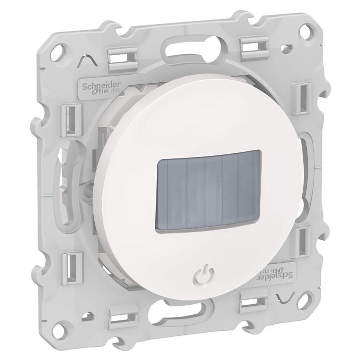 Schneider Odace - Détecteur de présence et de mouvement - Blanc - 3 fils toutes charges - Réf : S520523
