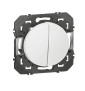 Legrand - Double interrupteur ou va-et-vient Dooxie - 10AX - 250V~ - Finition Blanc - Réf : 600002