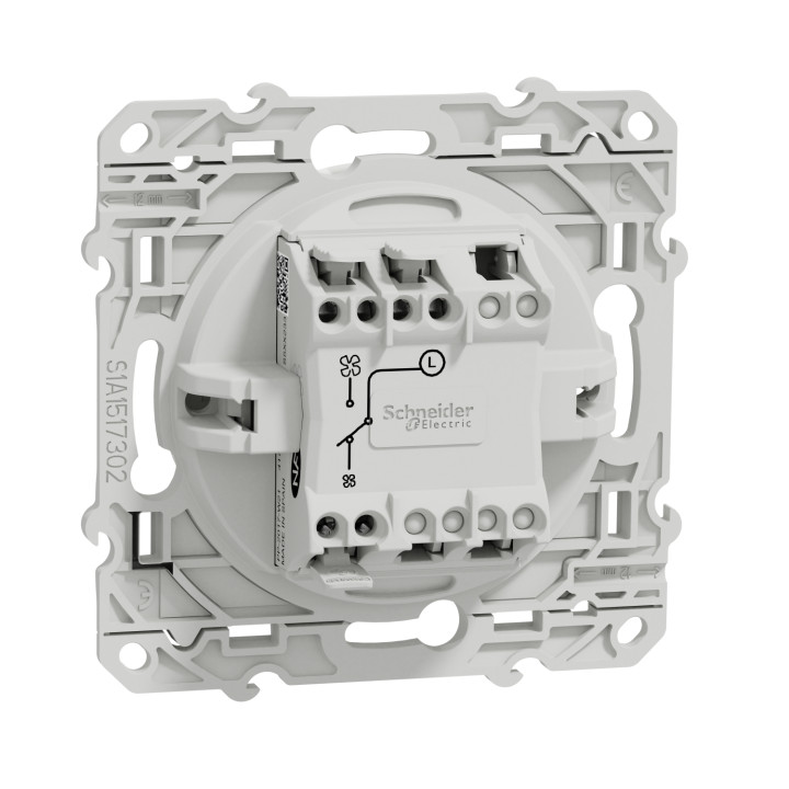 Schneider - Odace - Interrupteur VMC 2 positions - blanc - Réf : S520233