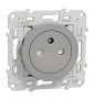 Schneider - Prise de courant Odace affleurante - Alu - 2P+T - 16A - 250V - Bornes auto - Réf : S530052