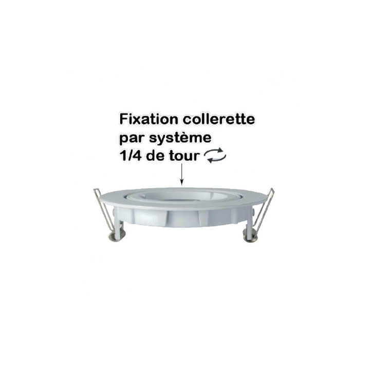 Miidex - Support de spot encastré - Rond - Orientable - Blanc - Ø95 mm - Réf : 7711