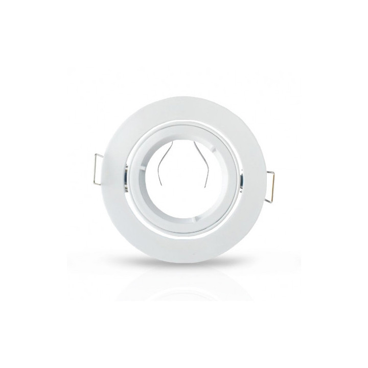 Miidex - Support de spot encastré - Rond - Orientable - Blanc - Ø95 mm - Réf : 7711