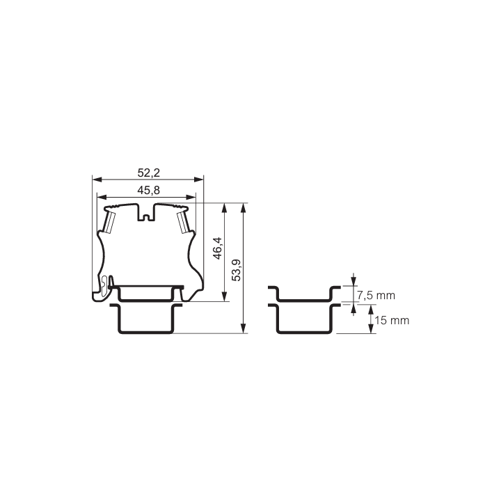 Legrand - Bloc jonction Viking 3 - À vis - Gris - 1 entrée & 1 sortie - Pas 5 mm - Réf : 037160