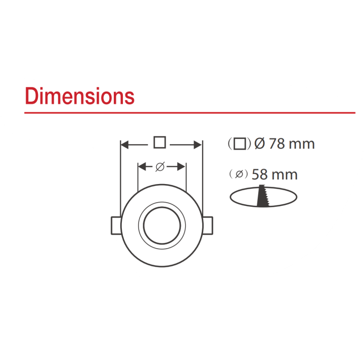 Miidex - Support de spot encastré - Rond - Blanc - Ø78 mm - Réf : 7710