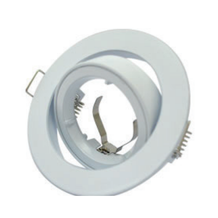 Miidex - Support de spot encastré - Rond - Orientable - Blanc - Ø95 mm - Réf : 7711
