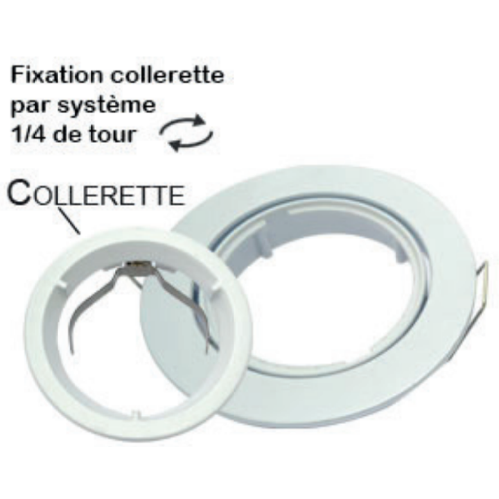 Miidex - Support de spot encastré - Rond - Orientable - Blanc - Ø95 mm - Réf : 7711
