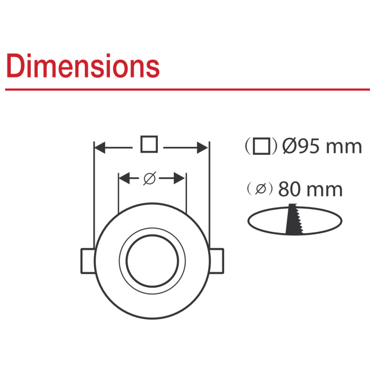 Miidex - Support de spot encastré - Rond - Orientable - Blanc - Ø95 mm - Réf : 7711