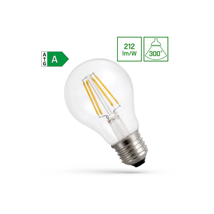 Spectrum - Ampoule LED E-27 - LED GLS 3,8W COG - Angle 300° - 4000K - 806lm - Réf : WOJ+14640