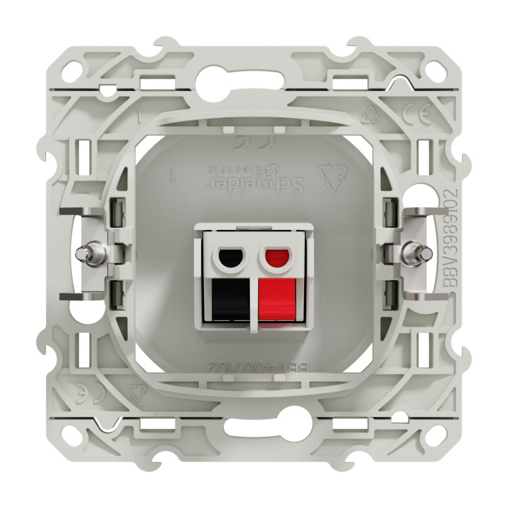 Schneider Odace - Prise haut-parleur 1 sortie - Blanc - Réf : S520487