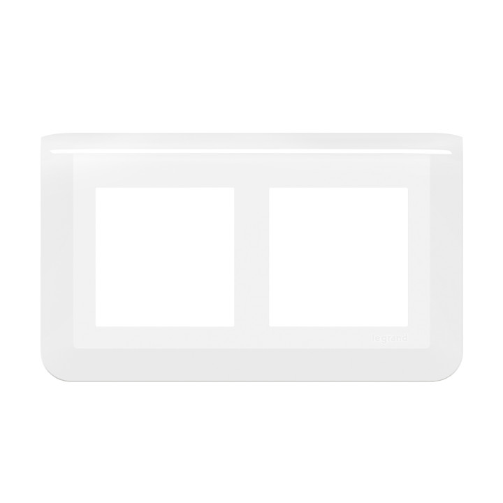 Legrand Mosaic - Plaque 2 x 2 modules - 2 postes (4M) - pour rénovation - en. 57mm - horizontal - Réf : 078864L
