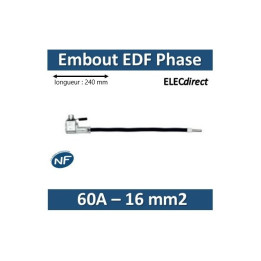 Klauke - Embout de raccordement EDF Phase - Noir - 60A - 16mm2