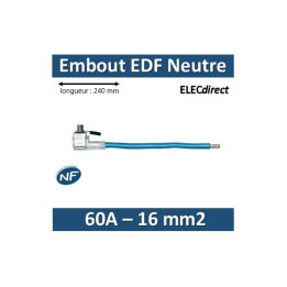Klauke - Embout de raccordement EDF Neutre - Bleu - 60A - 16mm2