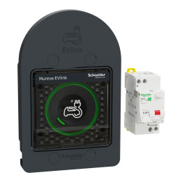 Schneider - Mureva - Kit prise saillie de recharge véhicule électrique + Disjoncteur différentiel 16A  - Réf : MUR36016