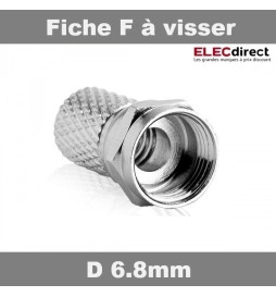 CAE - Fiche F - TV - "Mâle" à visser - D. 6.8mm - Réf : RZ154