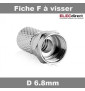 CAE - Fiche F - TV - "Mâle" à visser - D. 6.8mm - Réf : RZ154