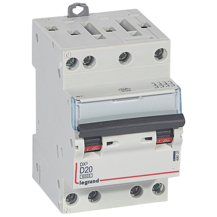 Legrand - Disjoncteur 4P DX3 20A - 10kA - courbe D - 408127
