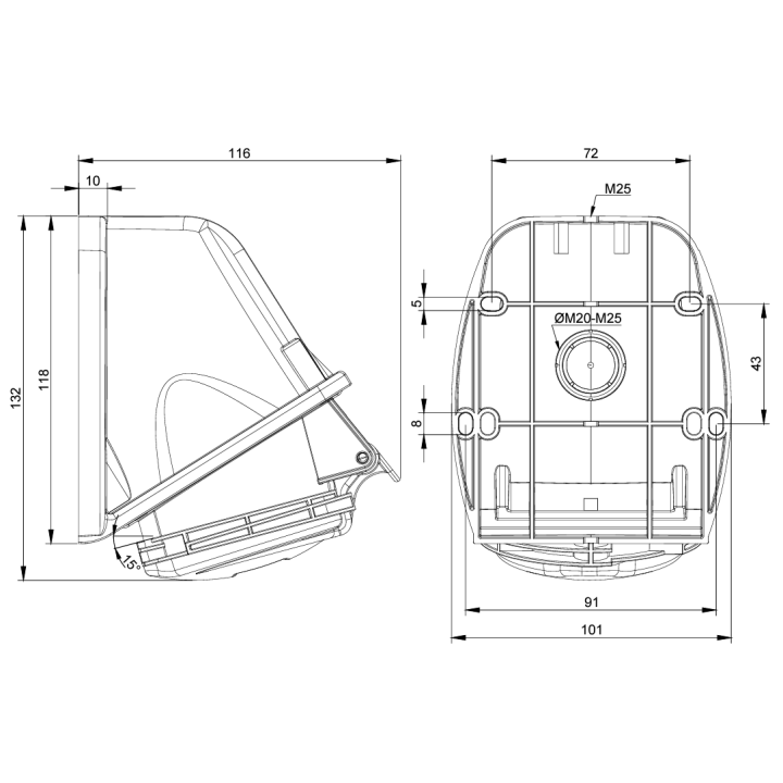 Digital - Prise de Courant Européenne socle 3P+T 32A - 380V IP 44 - 51214 (03325)