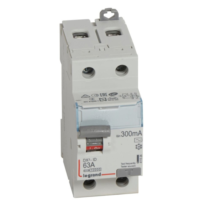 Legrand - DX3 - Interrupteur Différentiel  - 2P - 63A - 300mA  - Type AC - Réf : 411526