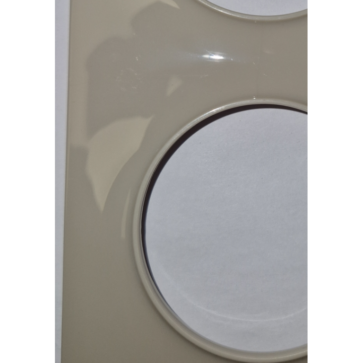 Schneider - Odace - Styl - Plaque 3 postes - Entraxe 71mm - Sable - Réf : S520706B1