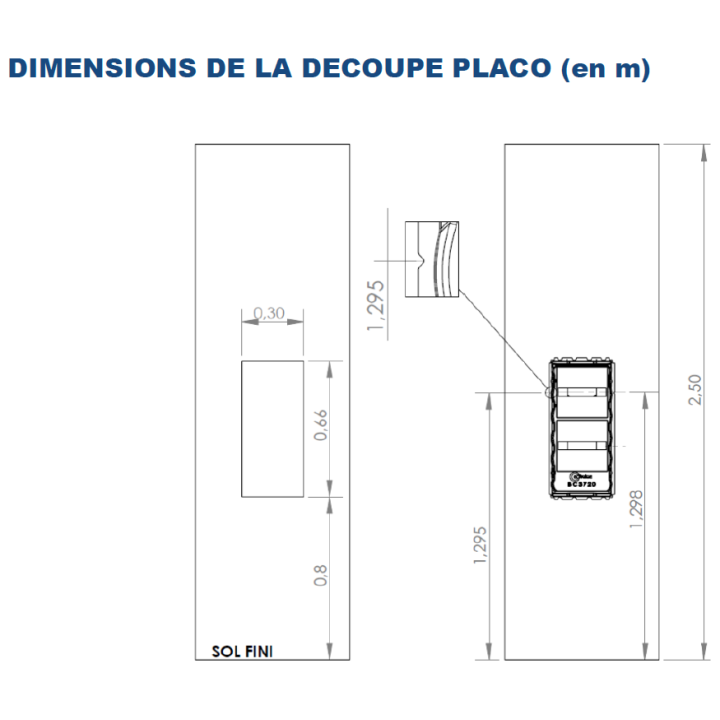 Cofrelec - Bac d'encastrement pour platine et tableau 2R ou 3 rangées + Porte métal affleurante - Réf : BC3720+PMA372011