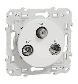Schneider Odace - Prise TV-FM-SAT - Blanc - Réf : S520461