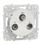 Schneider Odace - Prise TV-FM-SAT - Blanc - Réf : S520461