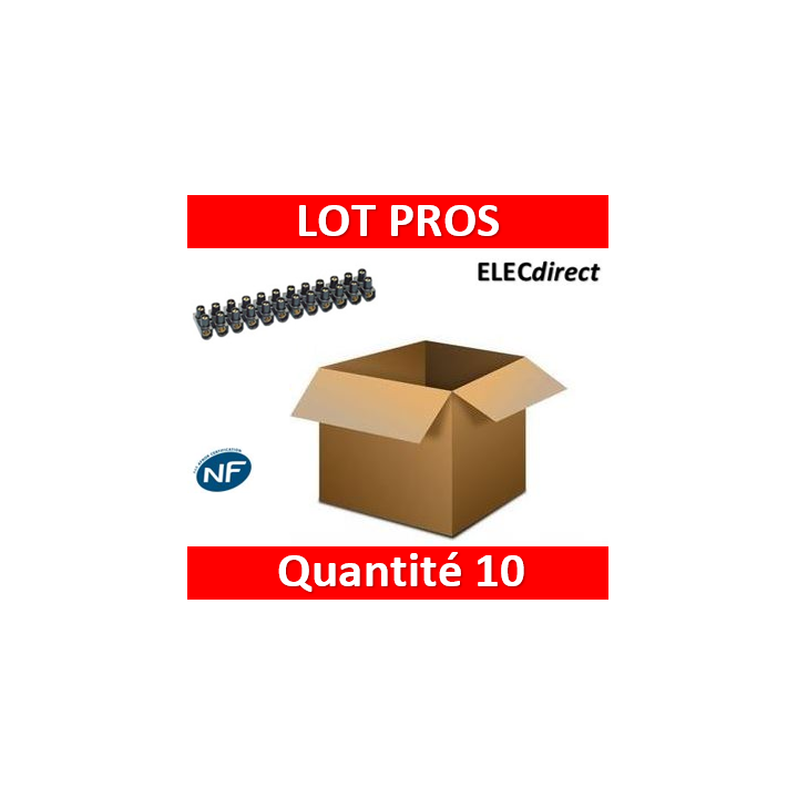 Legrand - Barrette de connexion Nylbloc - Bornier 12 pôles 6 mm2 à vis - 034213x10