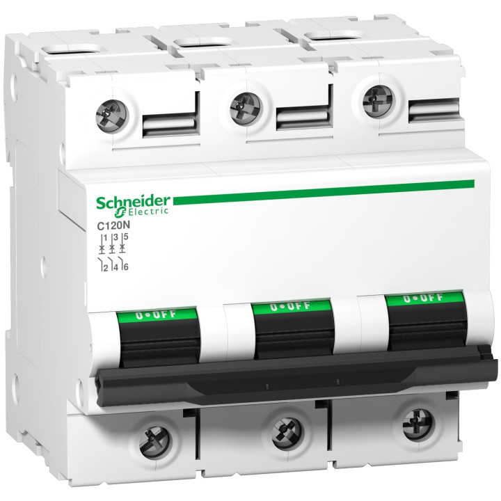 Schneider - Disjoncteur C120N 3P 125 A, courbe D, 10 kA - A9N18389