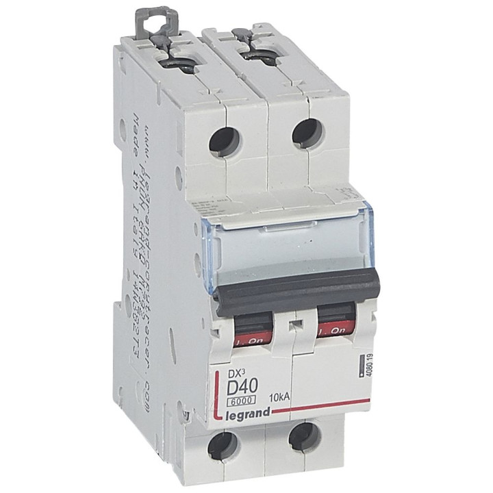 Legrand - Disjoncteur bipolaire DX3  40A - 10kA - courbe D - 408019