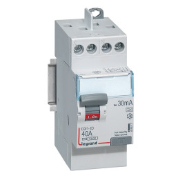 Legrand - Interrupteur différentiel DX3 2P - 40A - 30mA - Type A - Départ Haut à vis - Réf : 411617