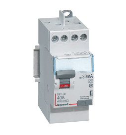 Legrand - Interrupteur différentiel DX3 2P - 40A - 30mA - Type A - Départ Haut à vis - Réf : 411617