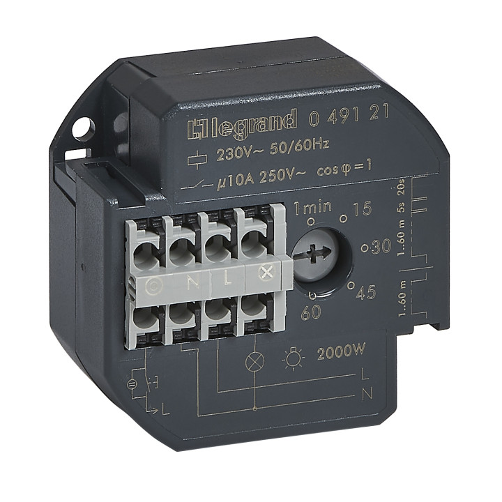 Legrand - Télérupteur unipolaire 10AX 230V~ avec minuterie - 049121