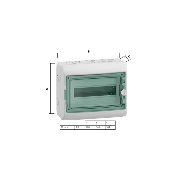 Coffret Mureva 1 rangée 12M Réf. : 13962M