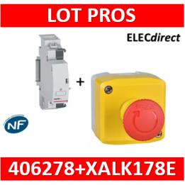 Legrand - Déclencheur à émission de tension 110 à 415V (ET) + arrêt d'urgence - 406278+XALK178E