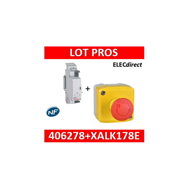 Legrand - Déclencheur à émission de tension 110 à 415V (ET) + arrêt d'urgence - 406278+XALK178E