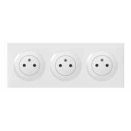 Legrand Dooxie - Prise de courant 3x2P+T 16A pré-câblé + plaque - Blanc - 600333-600803