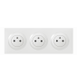 Legrand Dooxie - Prise de courant 3x2P+T 16A pré-câblé + plaque - Blanc - 600333-600803