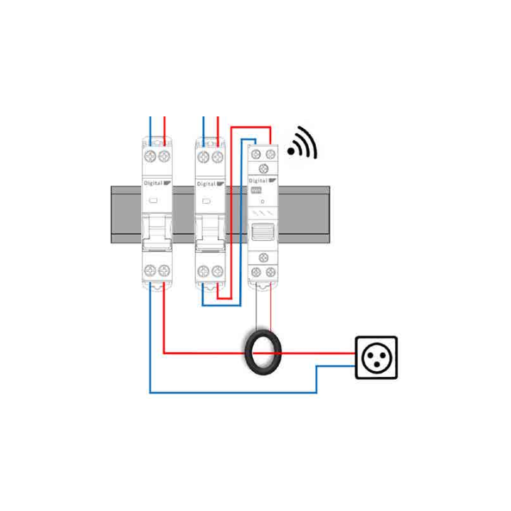 Digital Electric - Compteur d'énergie Wifi - MONO EMDX3 - avec Tore Ouvrant 60A - Réf : 04924