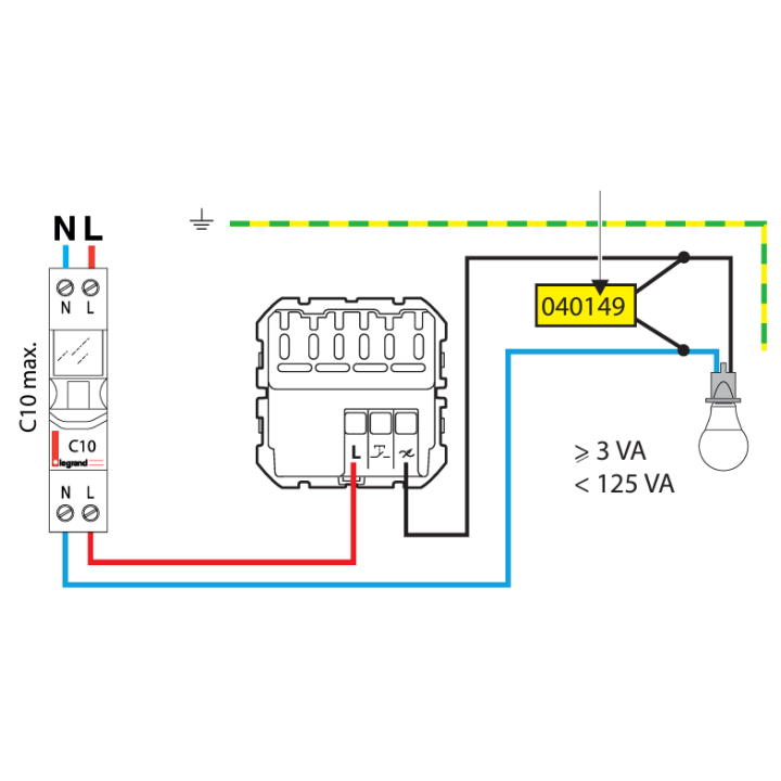 Legrand - Interrupteur variateur Dooxie universel - 2 fils sans Neutre - 125W LED - blanc - Réf : 600060A
